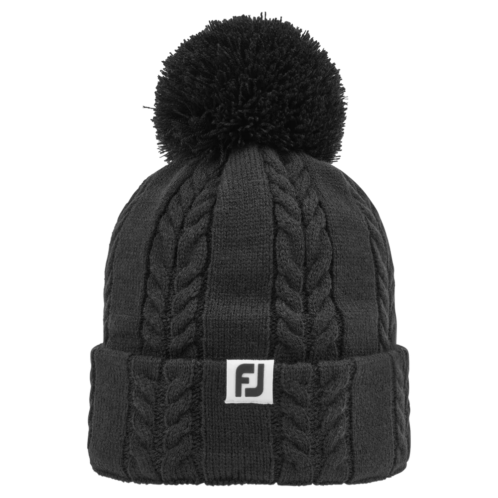 FootJoy WOMEN’S CABLE KNIT BOBBLE Golfkeps – Black FootJoy WOMEN’S CABLE KNIT BOBBLE Golfkeps – Black