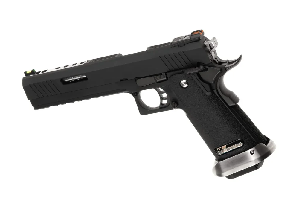 WE Hi-Capa 6 Force A Silver Barrel Full Metal GBB - Black - Bild 2