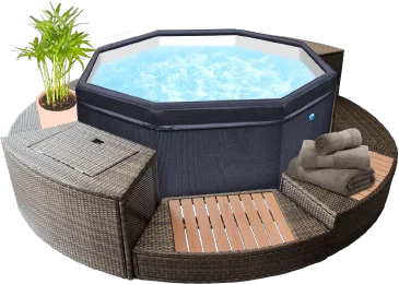 NetSpa Octopus 4–6 Personer Semi-Rigid Spa med Möbler & Omramning NetSpa Octopus 4–6 Personer Semi-Rigid Spa med Möbler & Omramning