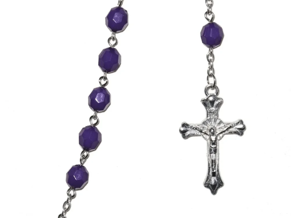 Radband / Kors halsband Lila Pärlor - Bild 2
