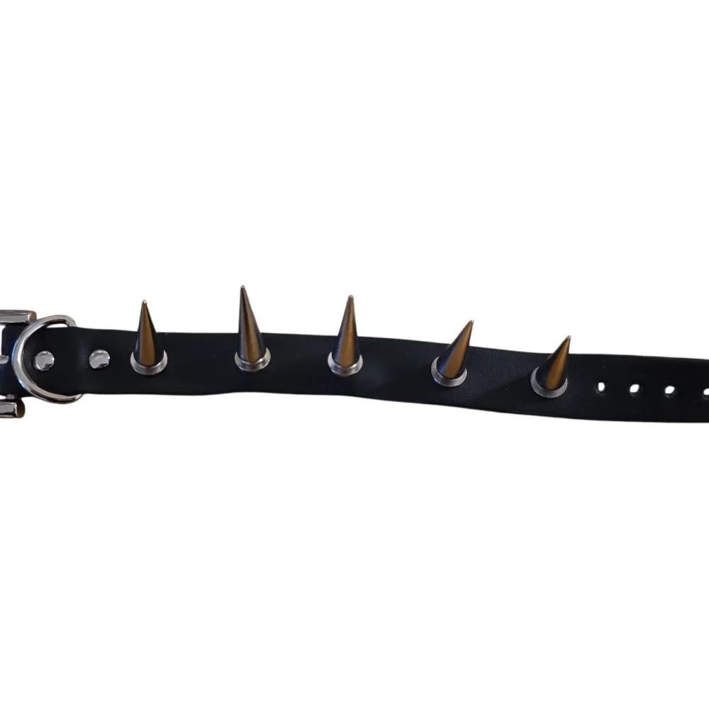 Svart läderarmband med extra långa spikes – Justerbart - Bild 2