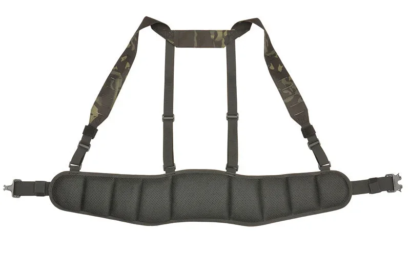 Taktisk patruljebælte med seler, MOLLE laser-cut – Multicam Black - Bild 3