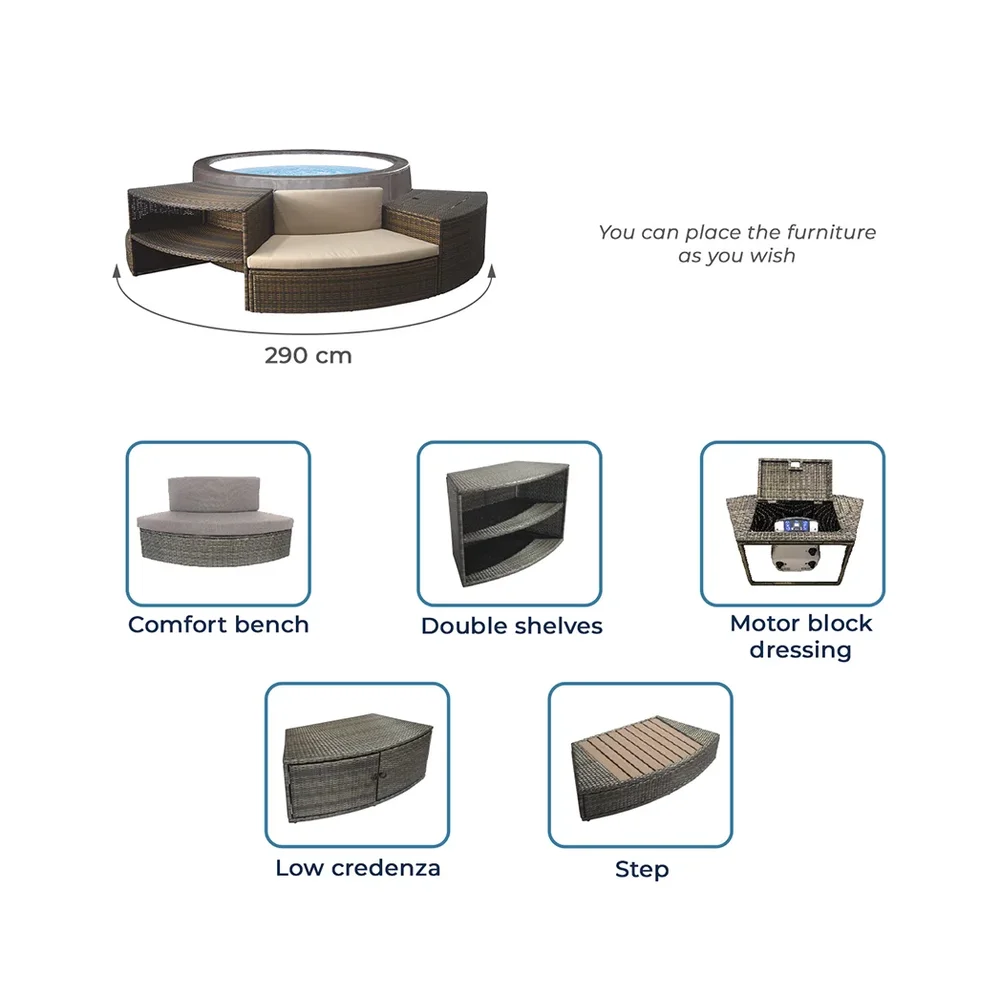 NetSpa Vita Premium 6 Personer Semi-Rigid Spa med Möbler - Bild 3