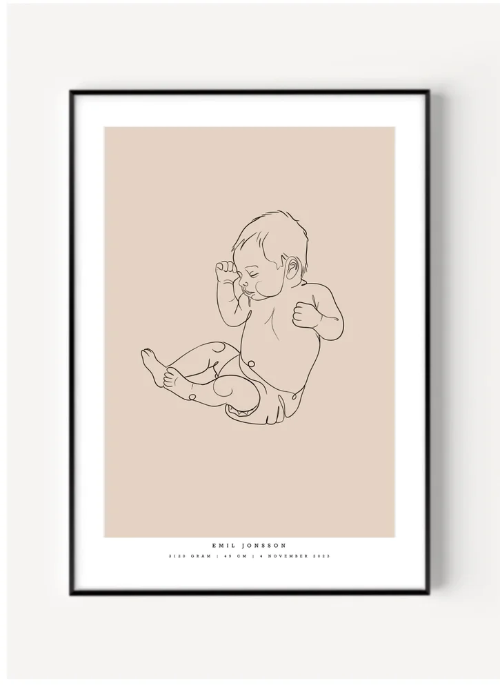 Födelseplansch med Line Art, skala 1:1 - Bild 2