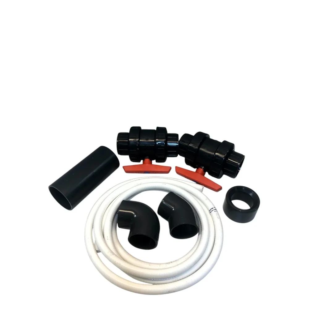 Komplett rör- och slangkit till Jet-Swim Certikin, pvc slang 3m Inv: 15mm Utv: 20mm, ventil 63mm, övergång 90-63mm - Bild 1