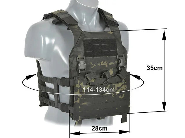 Buckle Up Assault Plate Carrier med AR15/AK-magasinlomme, laser-cut – Multicam Black - Bild 3
