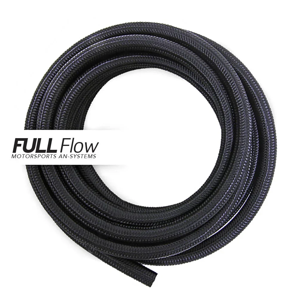 Black nylon braided fuel hose AN-12, Length 2m Black nylon braided fuel hose AN-12, Length 2m