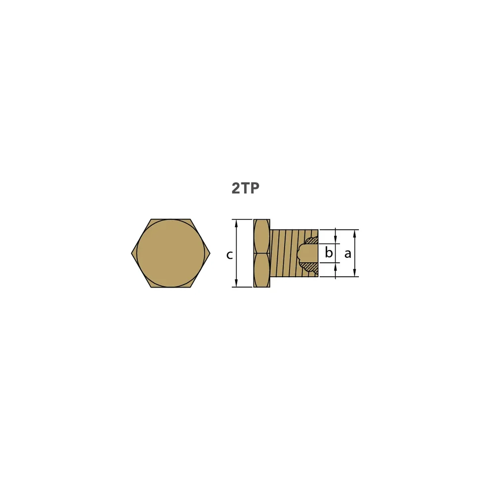 Plugg för zinkanod Bukh motor Ø12*35mm, endast plugg 3/8'' UNC - Bild 2