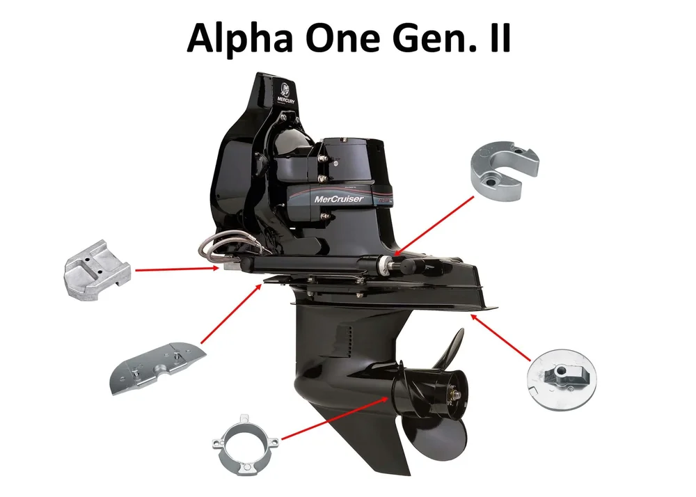 Aluminiumanod MerCruiser kit Alpha one generation 2 Aluminium 888756K01/888756Q03 (inkl skruv) - Bild 3