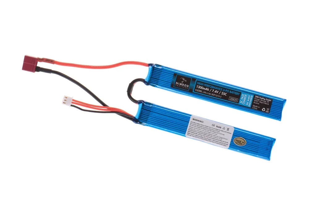 Nimrod LiPo 7.4V 1300mAh 25C Twin Type T-Plug Nimrod LiPo 7.4V 1300mAh 25C Twin Type T-Plug