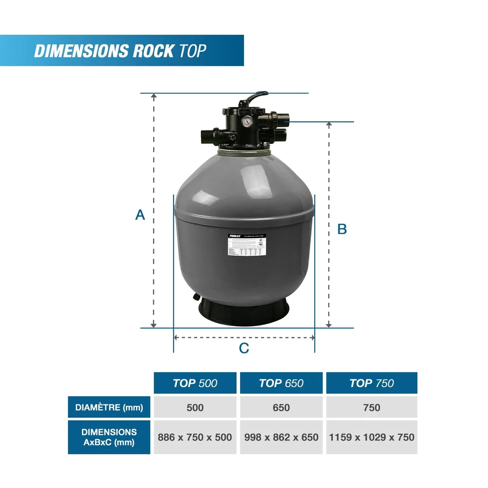 Sandfilter Poolex Rock Gelcoat – toppmonterad ventil - Bild 3