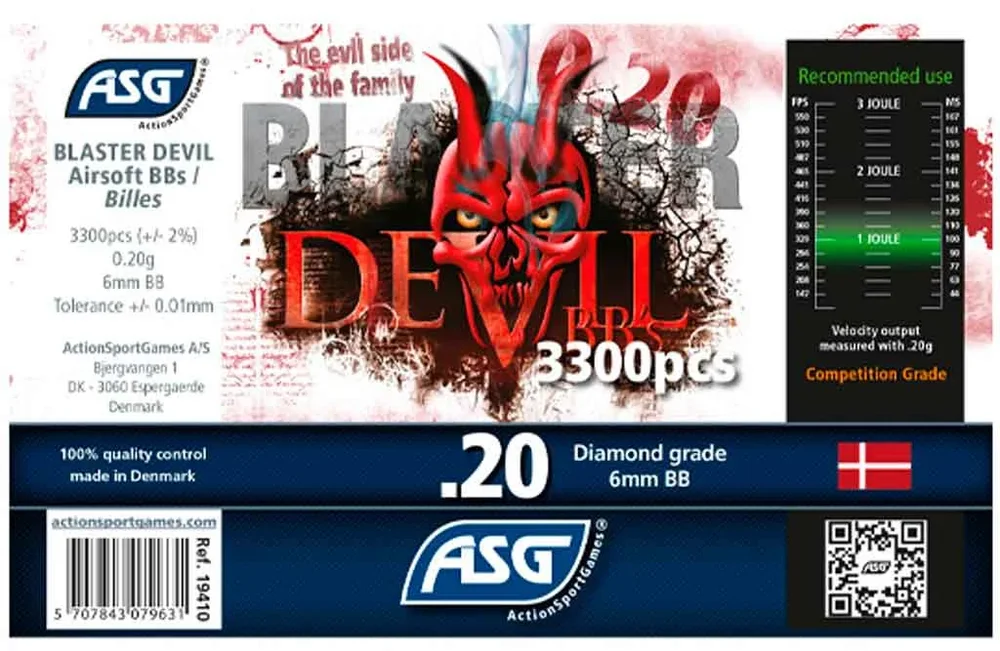 Blaster Devil, 0.20g, airsoft BB, 3300 stk. flaske - Bild 2