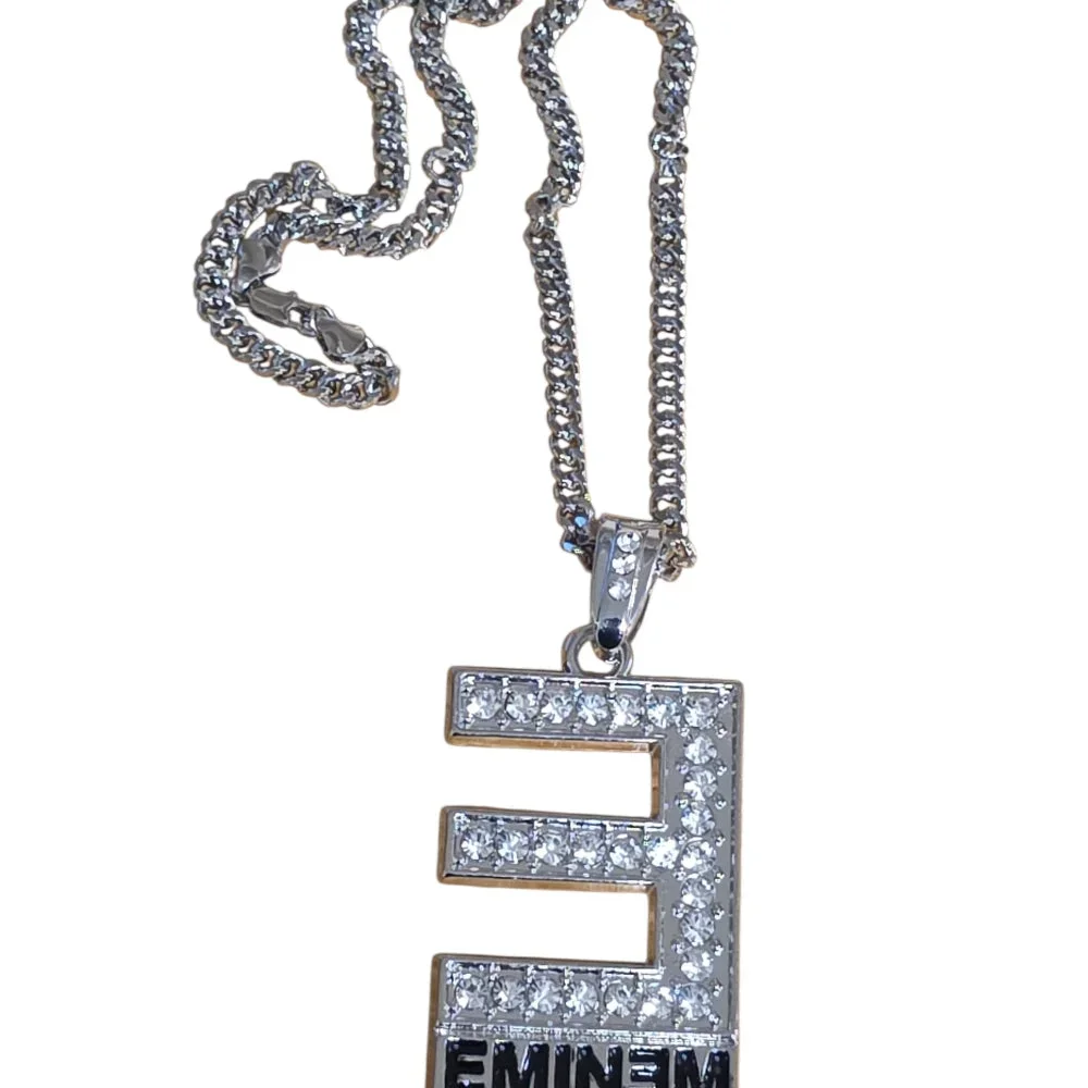 Silverfärgat halsband med Eminem-hänge - Bild 2