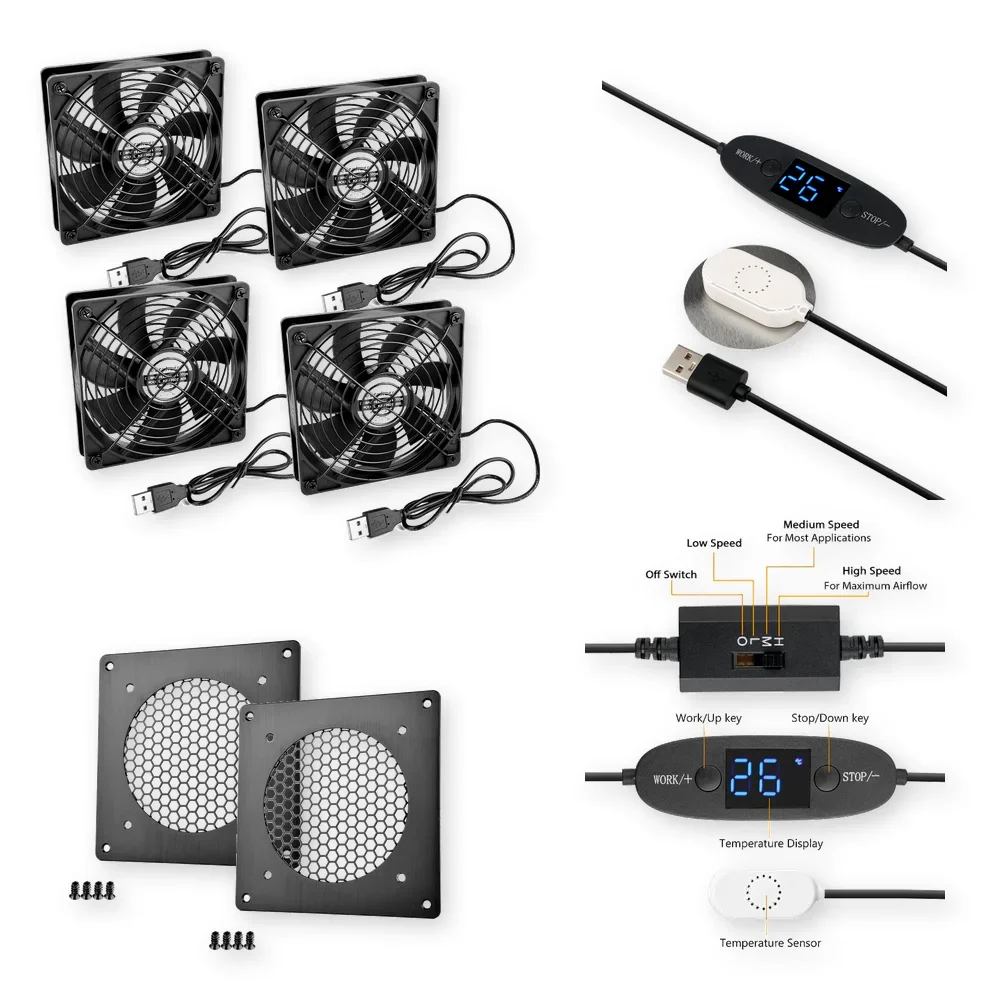 USB Controller with 4 Fans and 2 Ventilation Grill