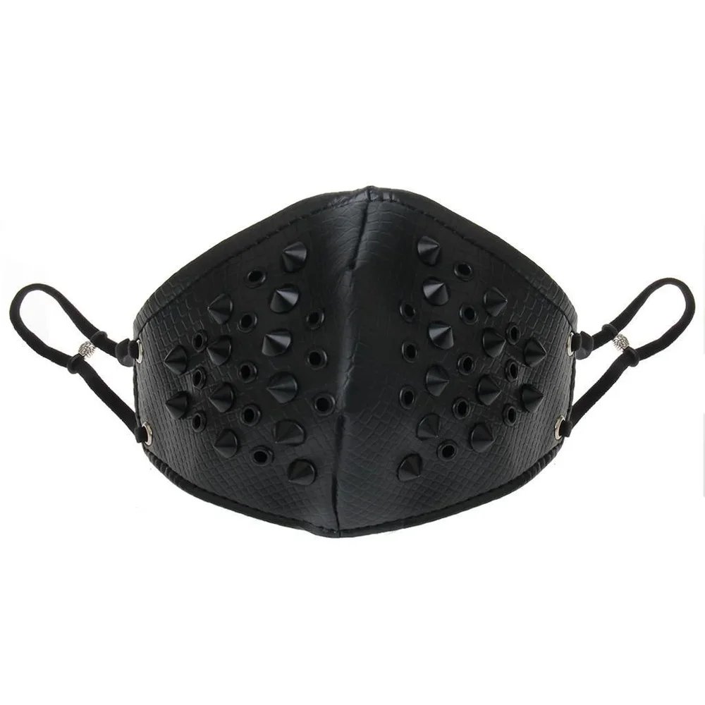 Svart ansiktsmask med svarta nitar - Bild 3