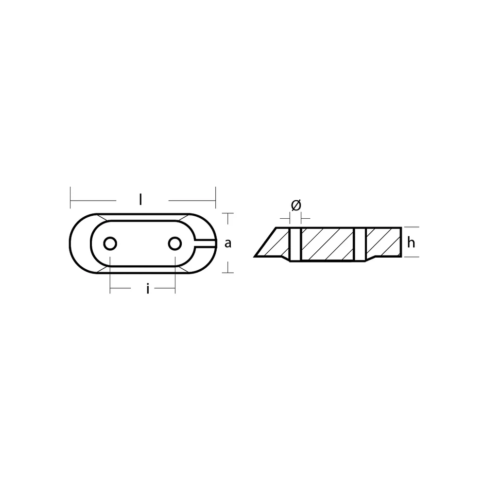 Magnesiumanod Yamaha small plate for engine, 4-15 HP (up to 1989), 65W-45251-00 - Bild 3