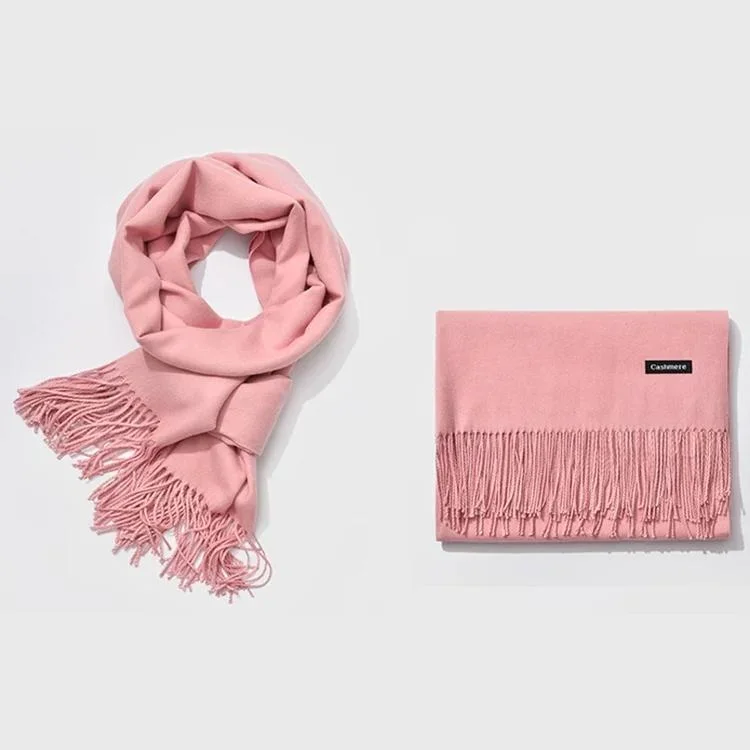Ljusrosa/Beige sjal - Imiterad kashmirsjal - Bild 1