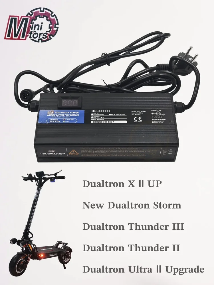 DUALTRON 72V Elsparkcykelladdare 83V 5A Med Display Snabbladdare