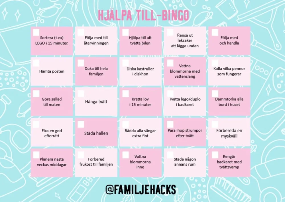 Bingo: Hjälpa till Bingo: Hjälpa till