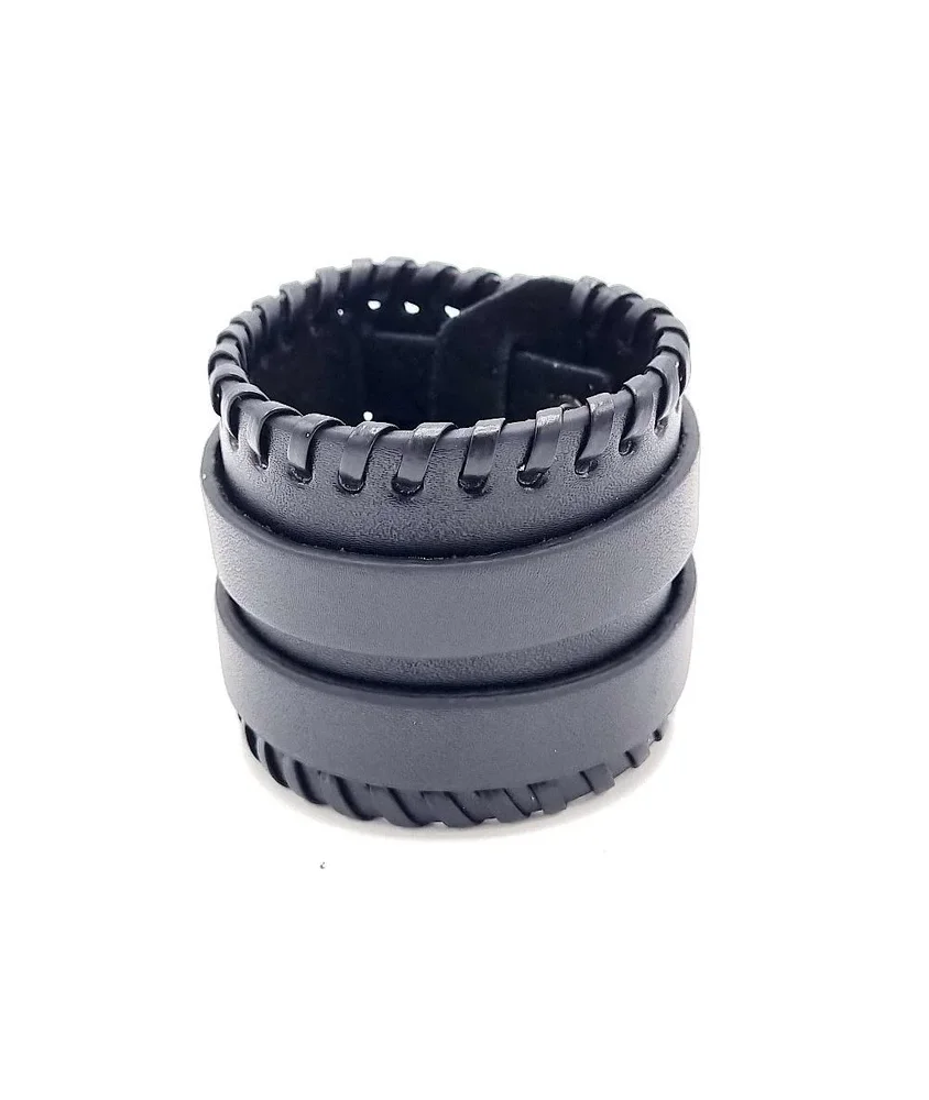 Svart armband med dubbla spännen - Bild 1