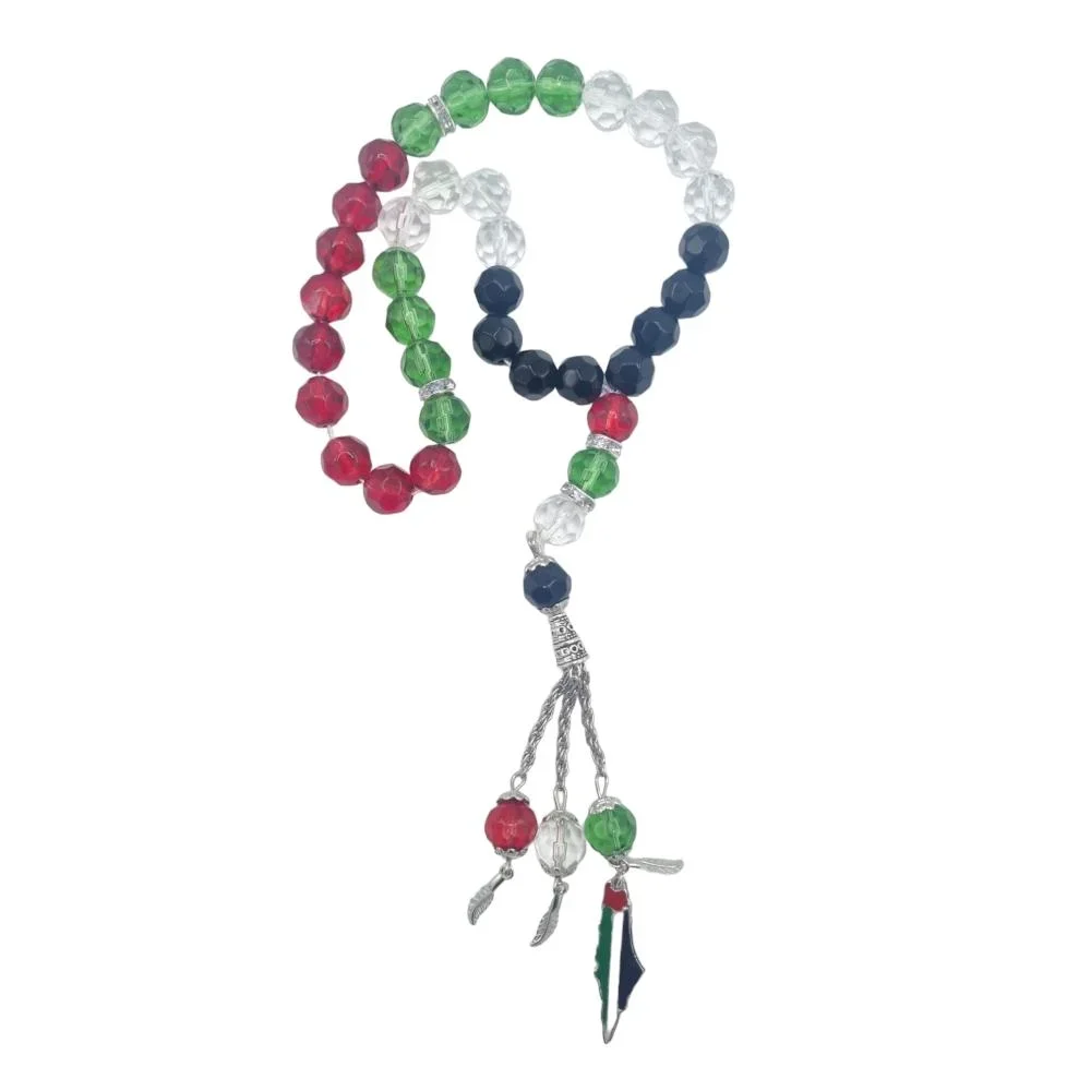 Muslimska bönepärlor Tasbih Zikr Beads Palestina flagga - Bild 1