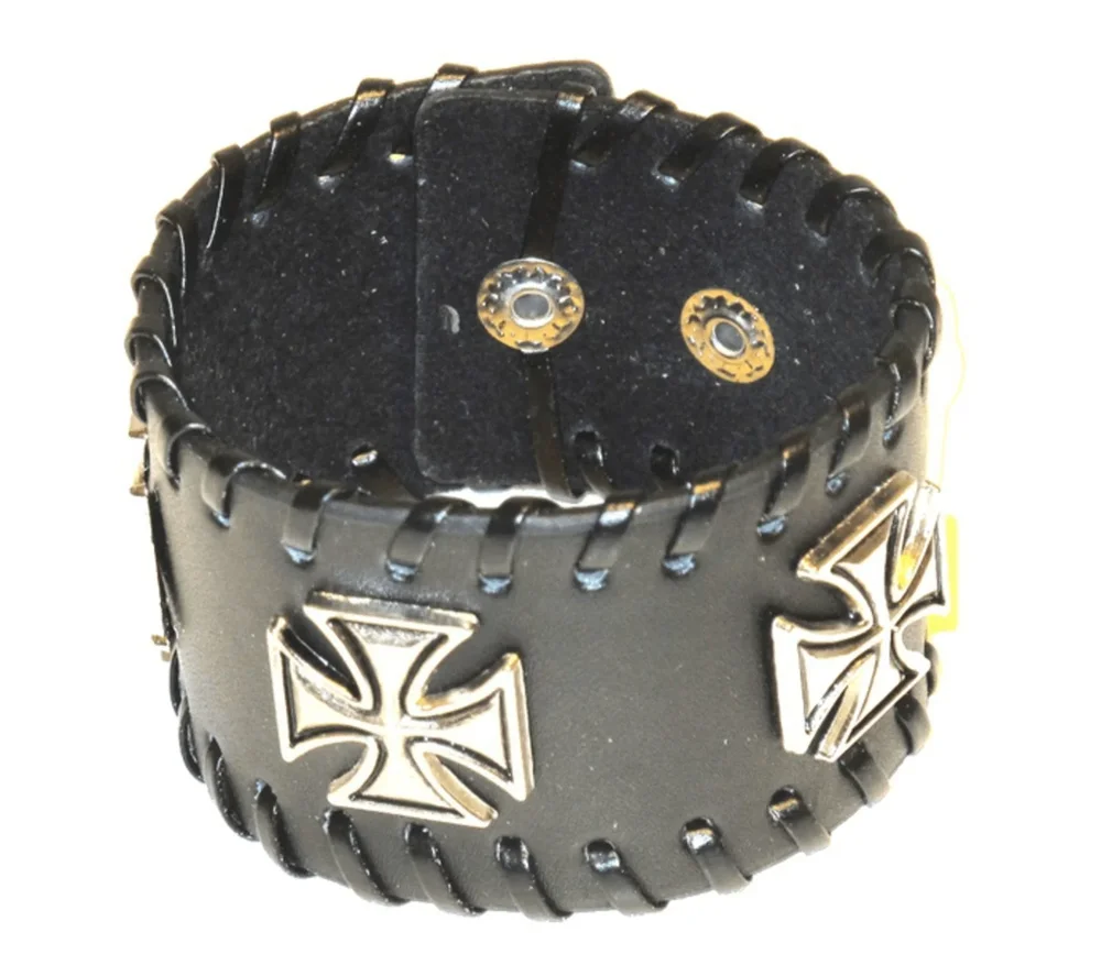 Läderarmband med Malteserkors - Bild 1