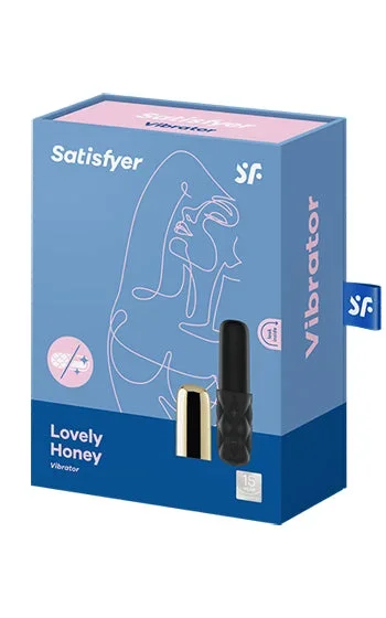 Satisfyer Mini Lovely Honey – Lyxig klitorisvibrator i svart silikon med gulddetaljer - Bild 3