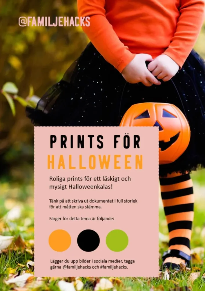 Prints för temakalas: Halloween (PDF-format) Prints för temakalas: Halloween (PDF-format)