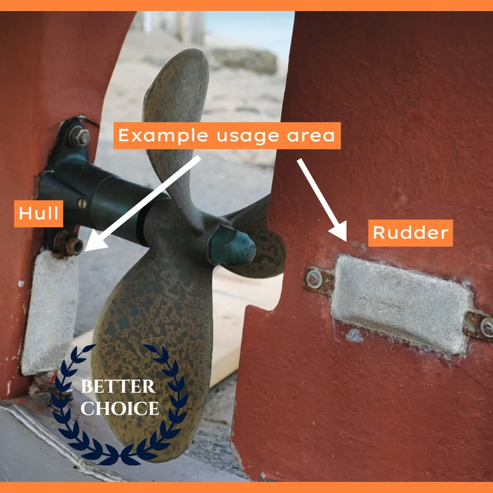 Zinkanod  0.250KG/0,55LB Corrosion Group, 78*29*19mm (165), hål 6,4*30 - Bild 3