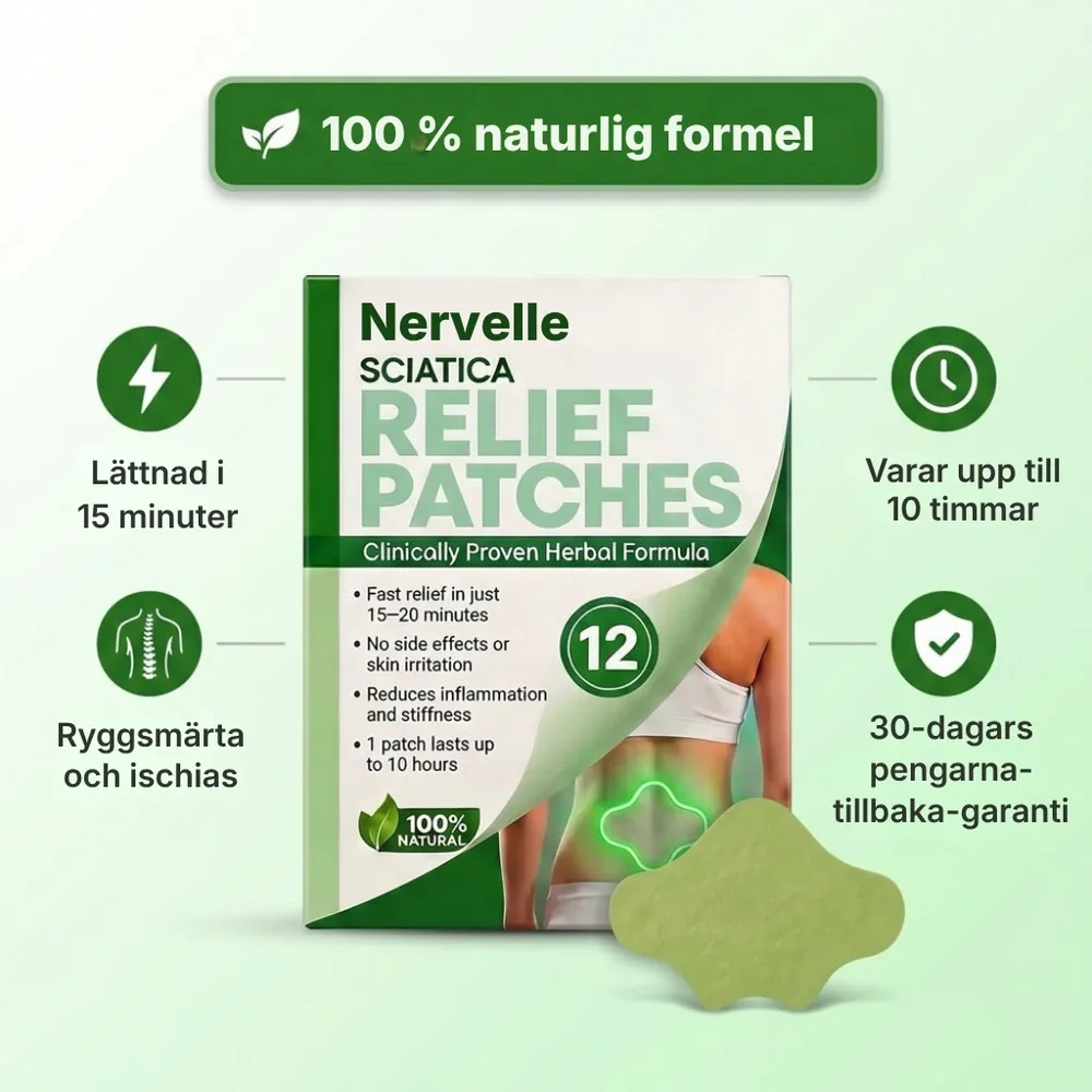Nervelle® Ischiasplåster för riktad komfort | stöd vid besvär i ischiasnerven, ländrygg, höft och ben - Bild 1