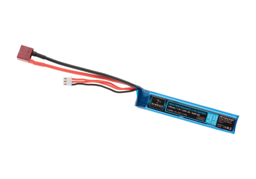 Nimrod LiPo 7.4V 1300mAh 25C Buffer Tube Type T-Plug - Bild 1