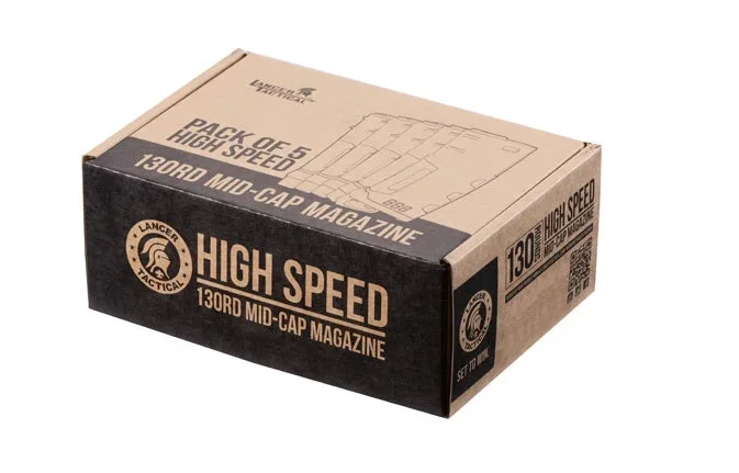 Speed mid-cap magasiner 130 skud til M4 AEG, 5 stk. – sort - Bild 3
