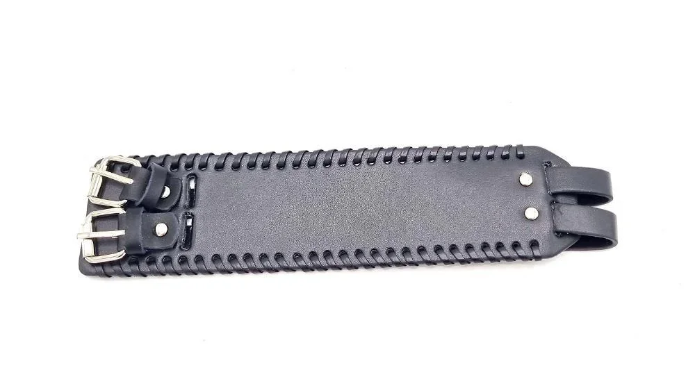 Svart armband med dubbla spännen - Bild 2