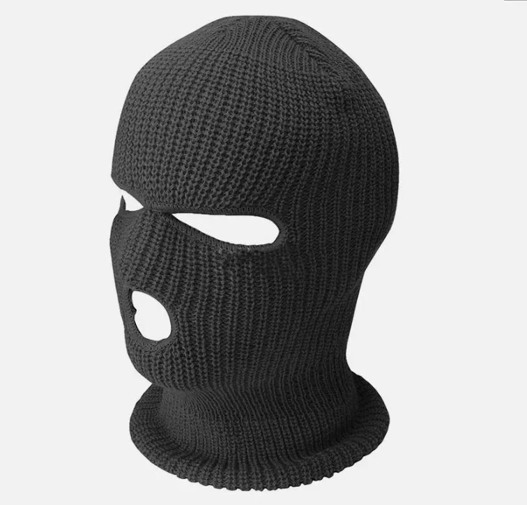 Svart Rånarluva – Stickad Balaclava med Attityd - Bild 1