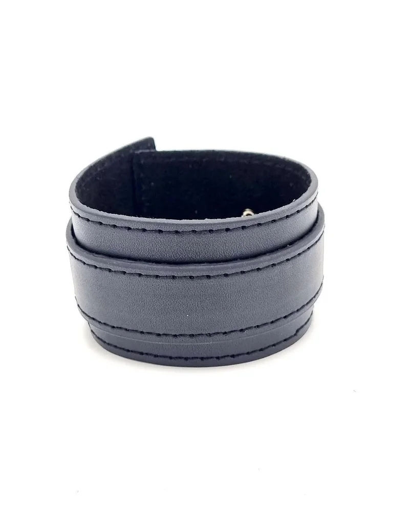 Svart armband i konstläder med spänne - Bild 1