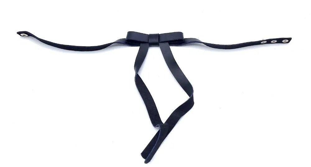 Svart halsband med rosett - Bild 2
