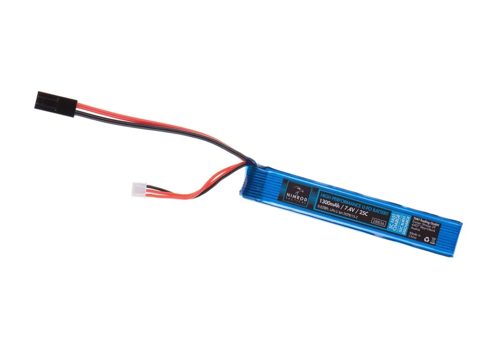 Nimrod LiPo 7.4V 1300mAh 25C Stock Tube Type Nimrod LiPo 7.4V 1300mAh 25C Stock Tube Type