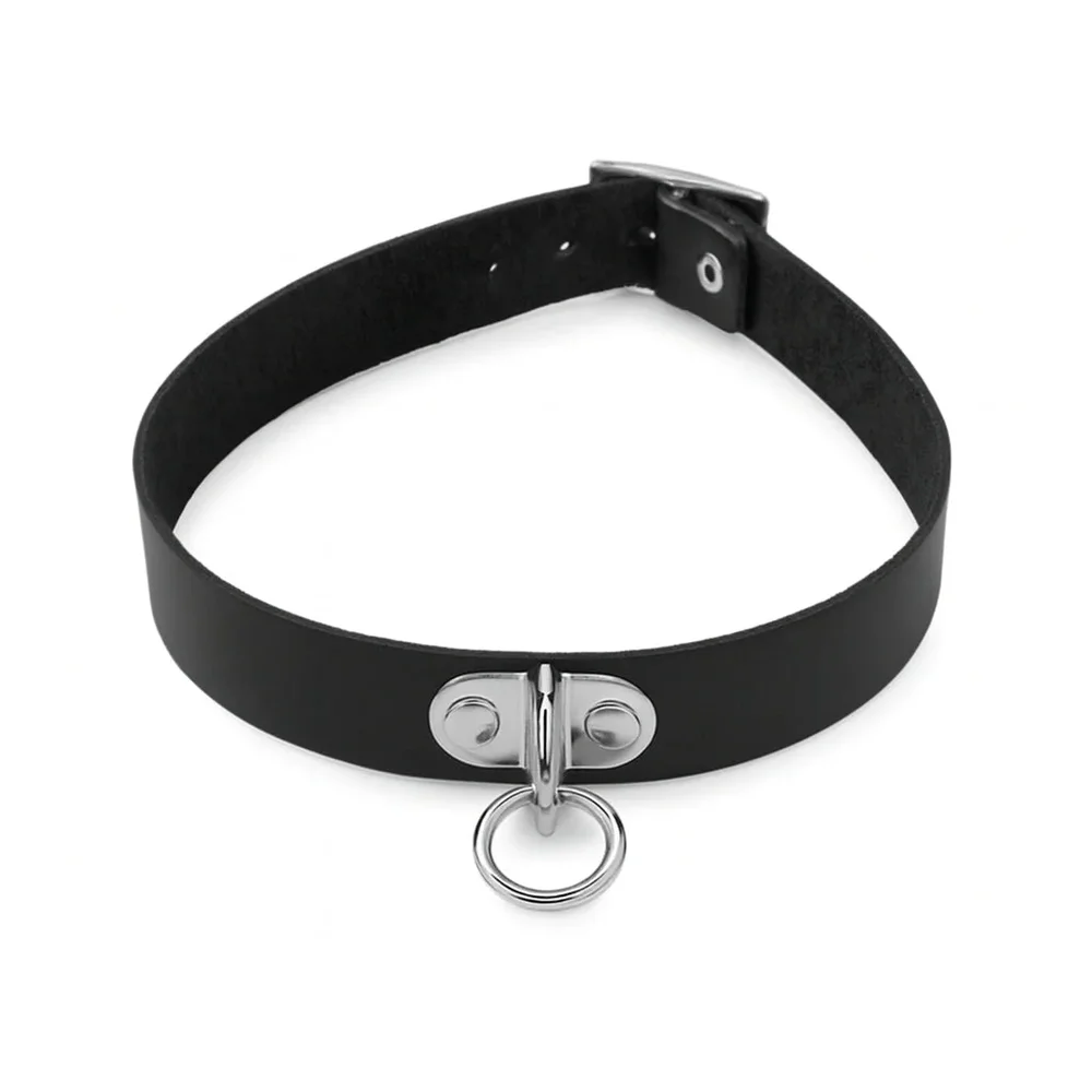 Svart choker med metallring - Bild 2