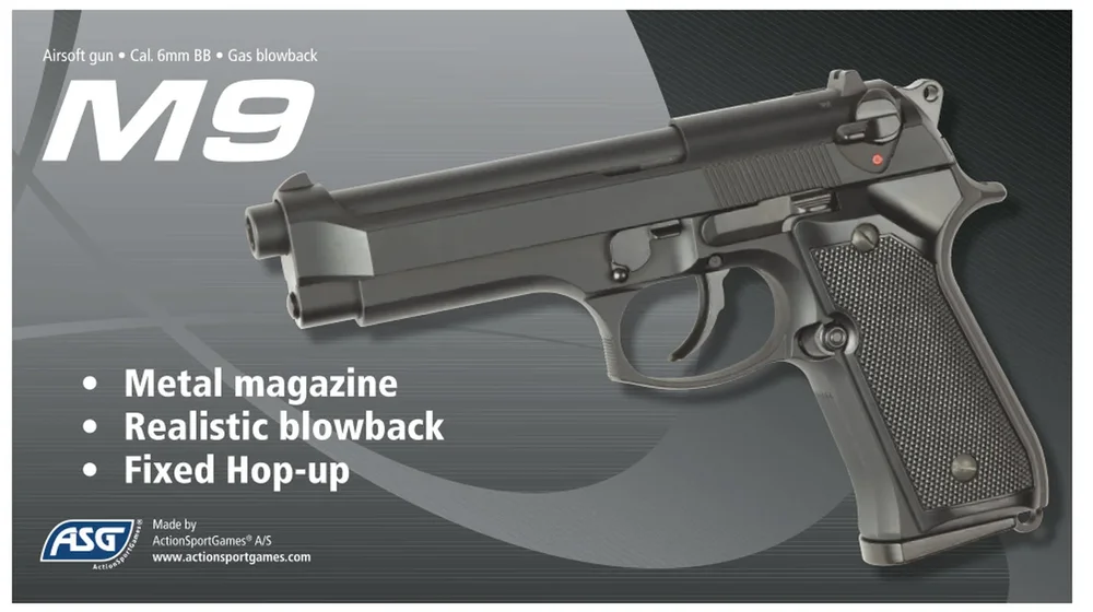 M9 Gas Blowback Pistol – Black ca. 0,8 J - Bild 3