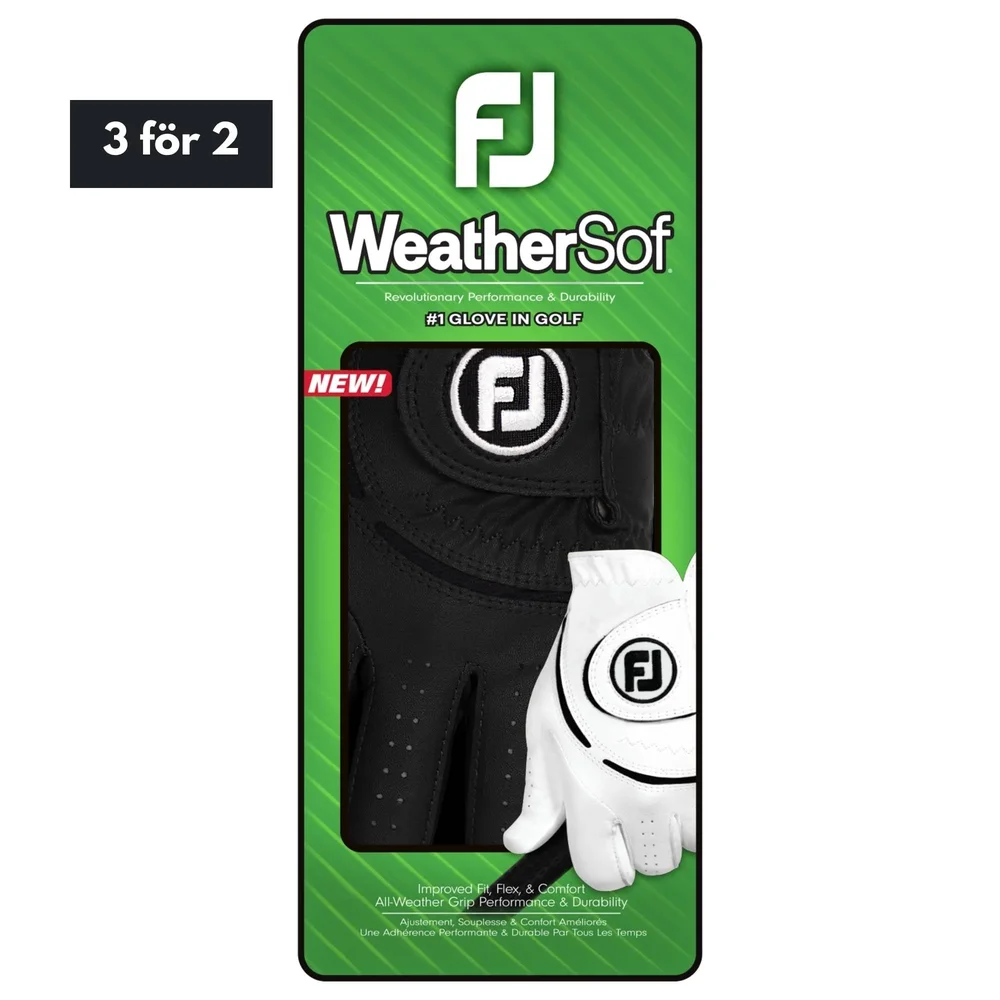 FootJoy WeatherSof Golfhandskar Herr – Black Herr