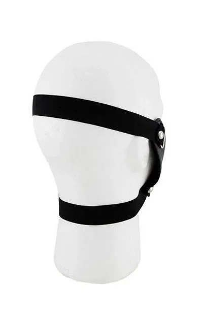 Svart halvmask läder - Bild 3
