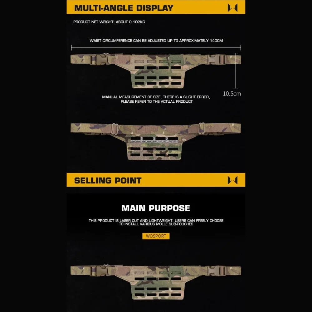 WST Fanny Pack MOLLE Adapter Panel, Small (4 Rows) - Bild 3