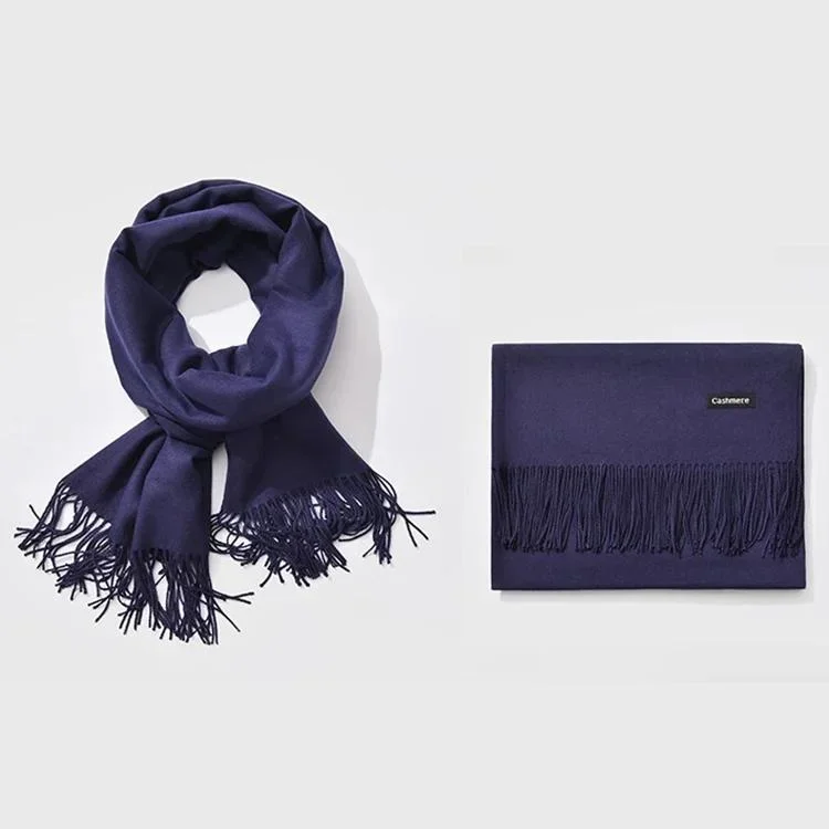 Marinblå sjal scarf - Navy - Bild 1