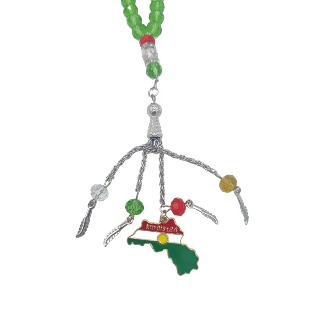 Muslimska bönepärlor Tasbih Zikr Beads Kurdistan flagga - Bild 2
