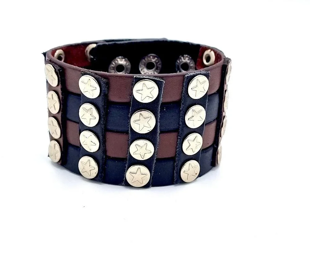 Läderarmband med stjärnor - Bild 1