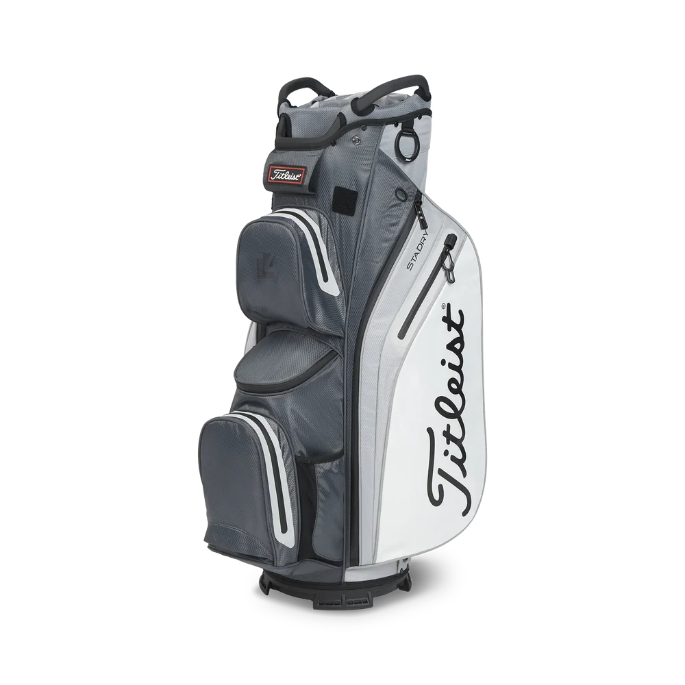 Titleist CART 14 STADRY Vattentät golfbag – Charcoal/Grey/White Titleist CART 14 STADRY Vattentät golfbag – Charcoal/Grey/White