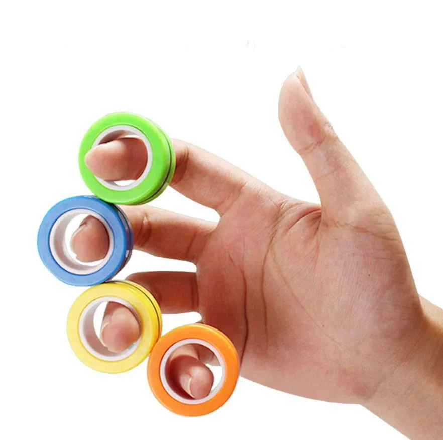 Magnetiska Ringar / Fidget Toys - Magnetkulor  Anti stress gul - Bild 1