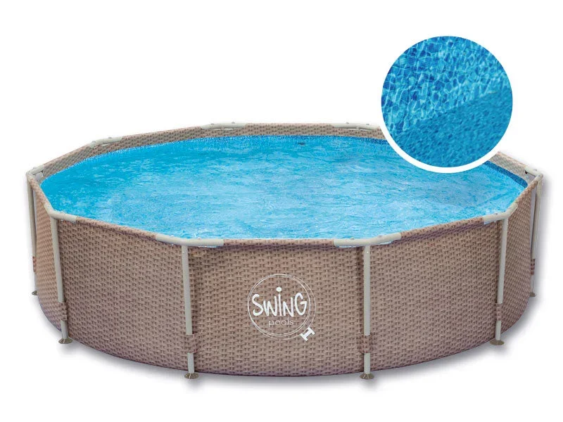 Ovanmarkpool Swing Pools Elite Väv Rampool – 4.88 x 1.22m, Mörk väv (Dubbel Rotting)