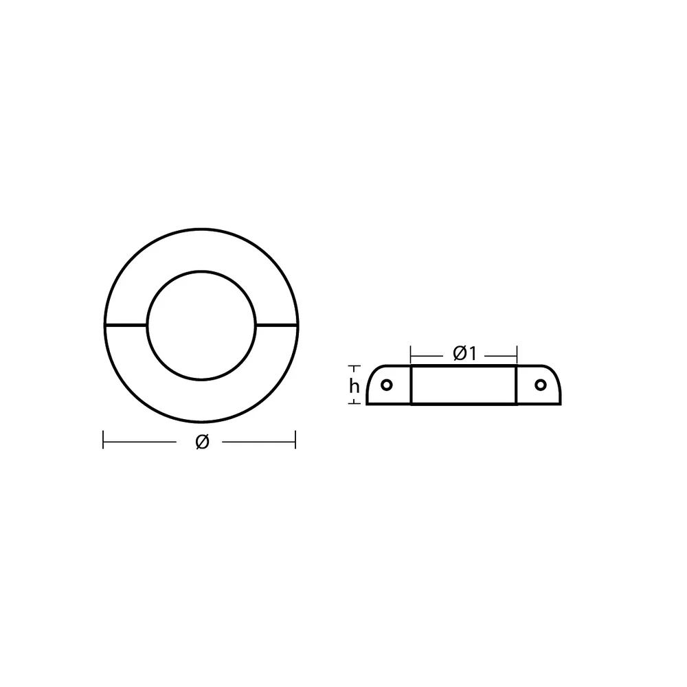 Zinkanod Axel kort, Ø85mm/3.35in axel, 1,7kg/3.79lb, T00570 - Bild 2