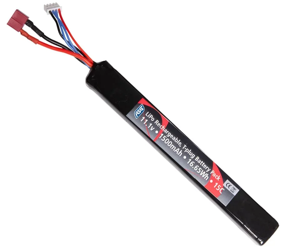 ASG-batteri – 11.1V 1500 mAh 15C LiPo T-stik ASG-batteri – 11.1V 1500 mAh 15C LiPo T-stik
